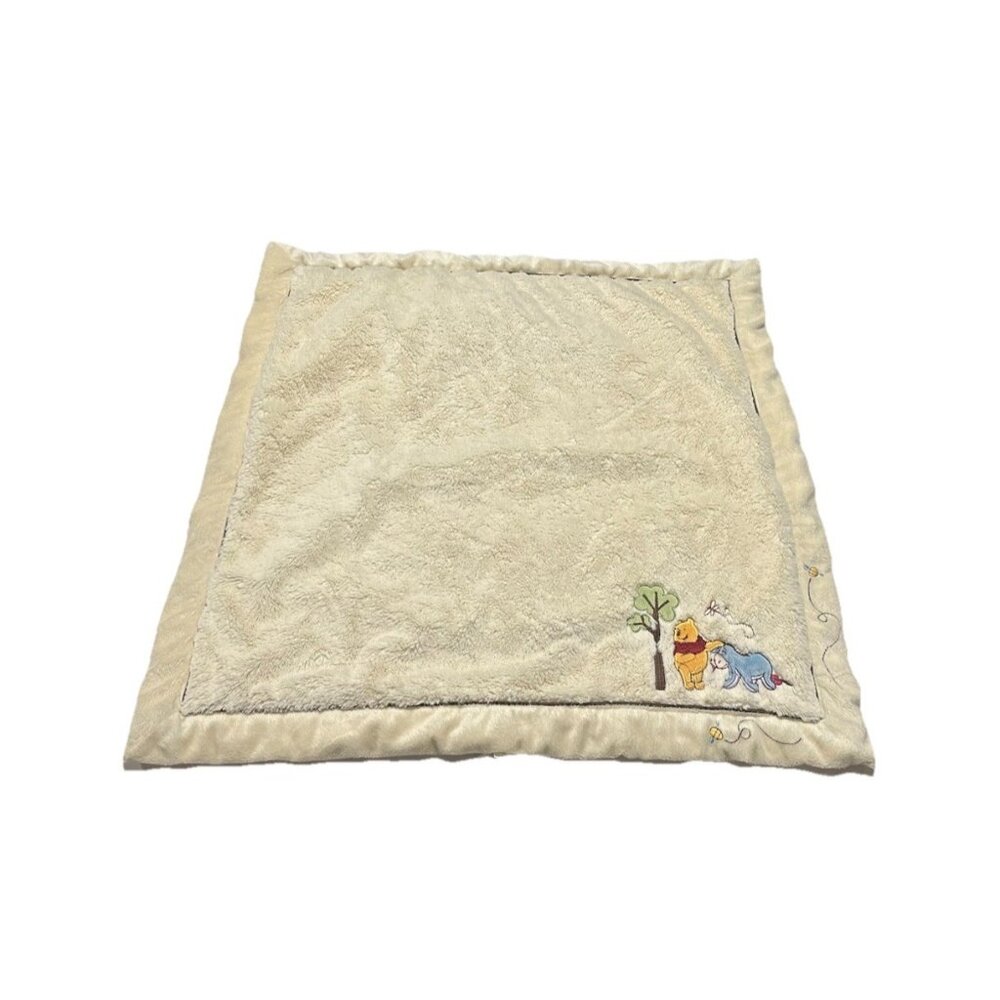 Disney Baby Pooh Security Blanket 28”x28” Winnie The Pooh Eeyore Soft Minky